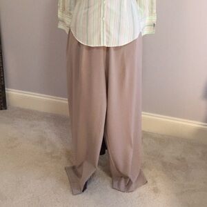 BonWorth Wide Leg Beige Pull On Pants Large